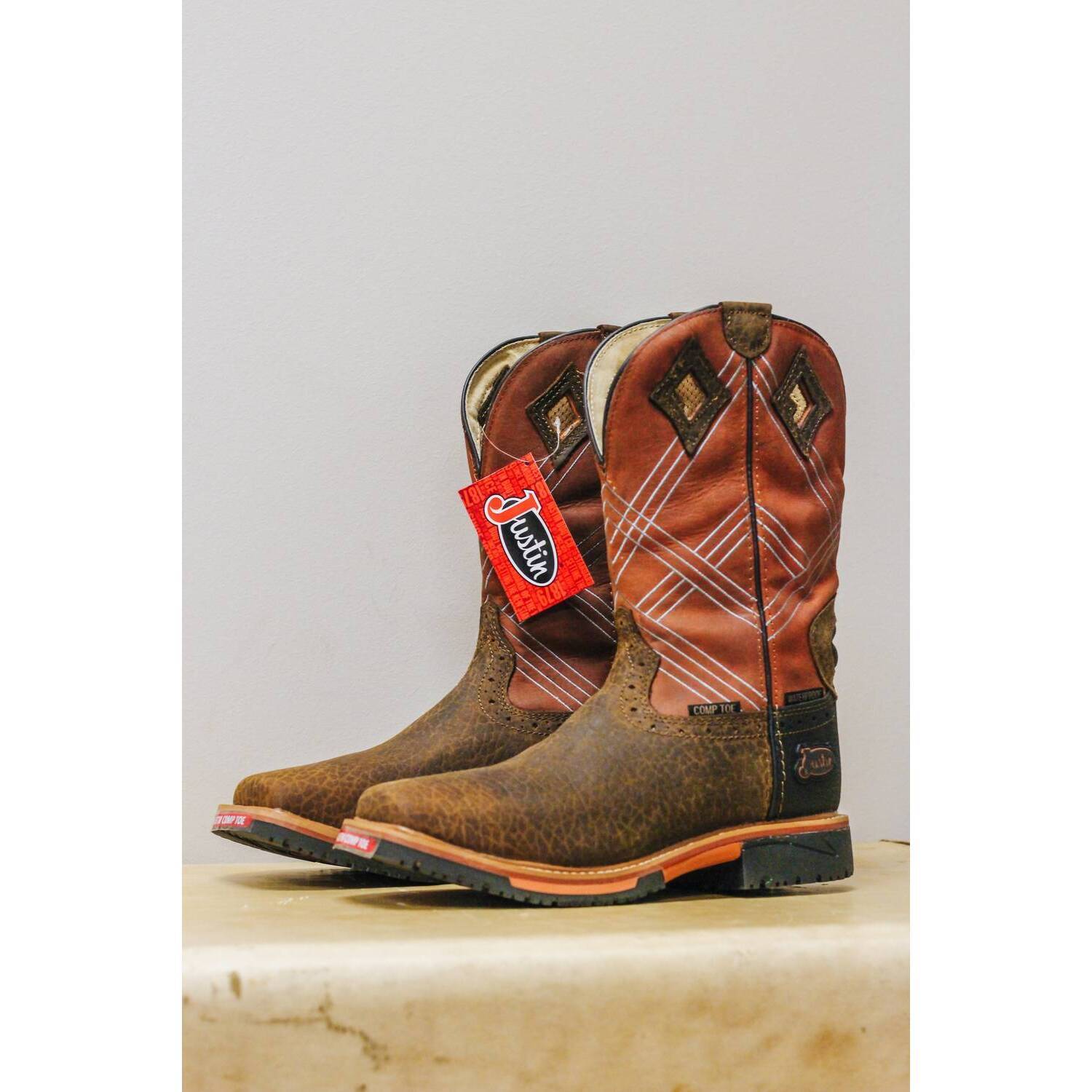 New Justin Men's Dalhart Nano Comp Toe Work Boot In D/Medium